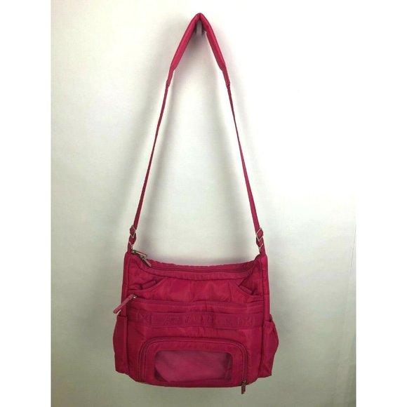 Lug Hula Hoop Diaper Bag Pink Messenger Cross Body - Picture 3 of 7